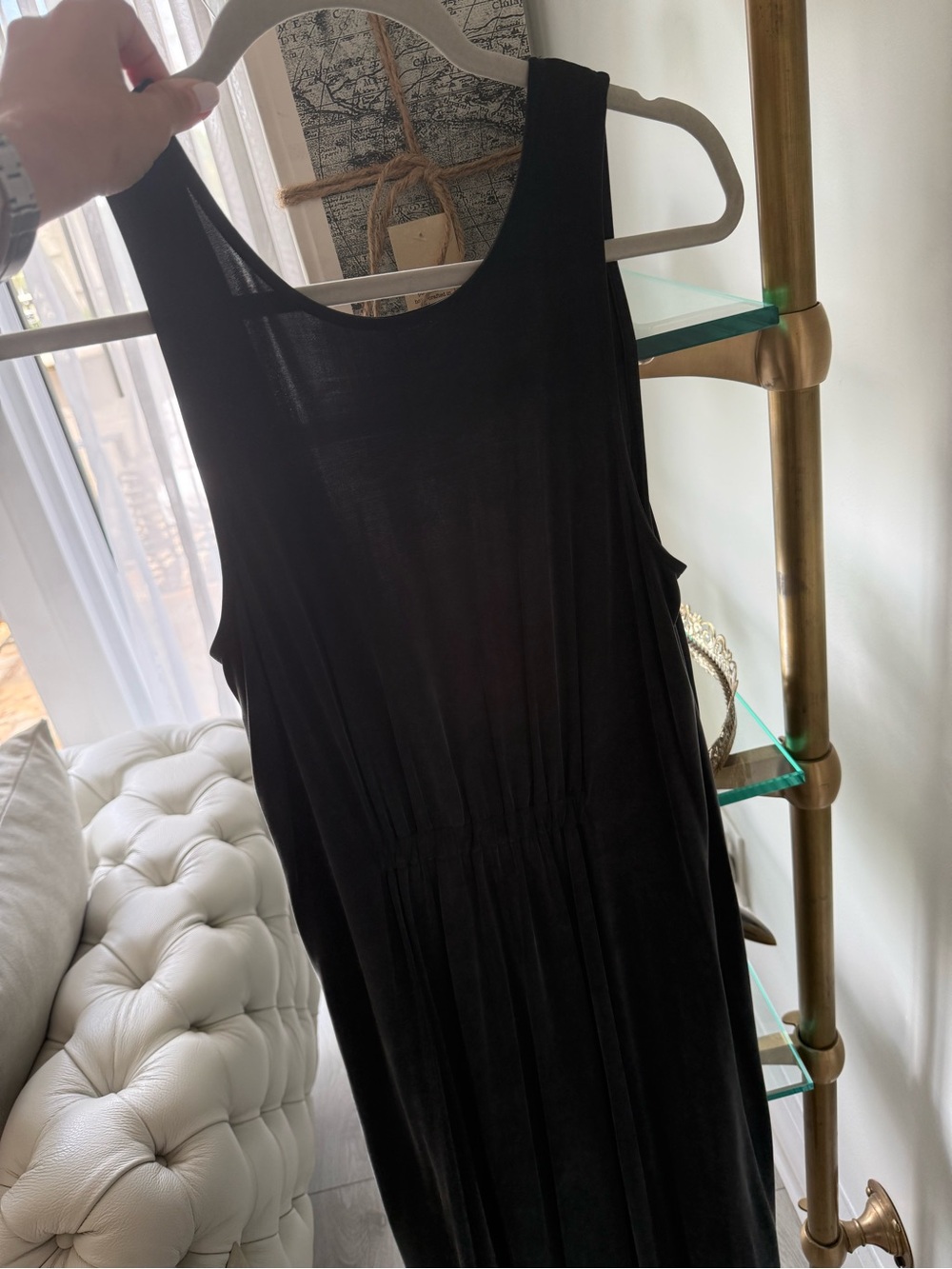 Anthropologie Black Sleeveless Maxi Dress